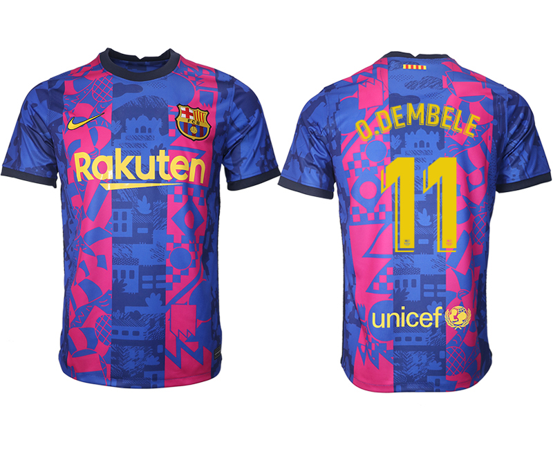 Men 2021-2022 Club Barcelona blue training suit aaa version #11 Soccer Jersey->barcelona jersey->Soccer Club Jersey